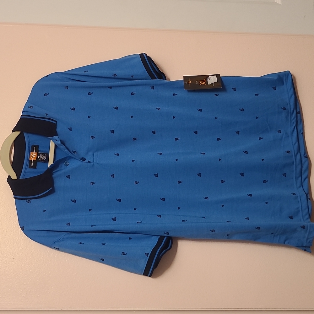 mens xl alberto valenti polo blue sailboat